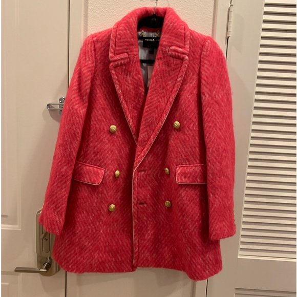 J Crew NWT Never Worn Pink Pea Coat - Picture 1 of 2